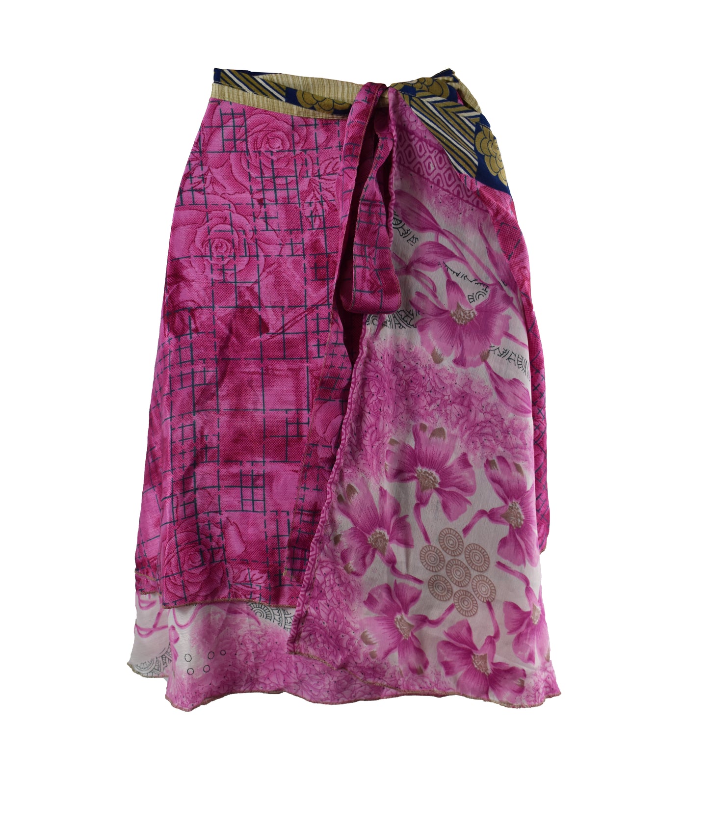 Knee Length Sari Silk Wrap Skirt 48"