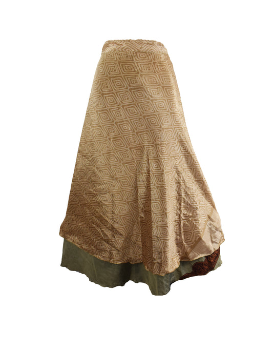 Sari Silk Wrap Skirt 2XL 70"