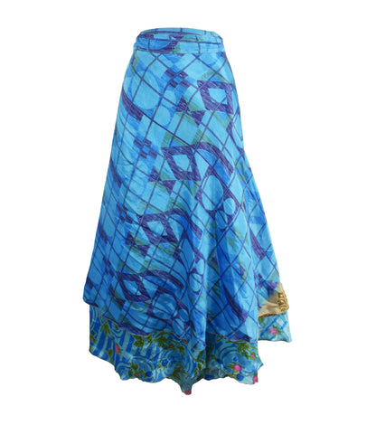 Sari Silk Wrap Skirt XL 66"
