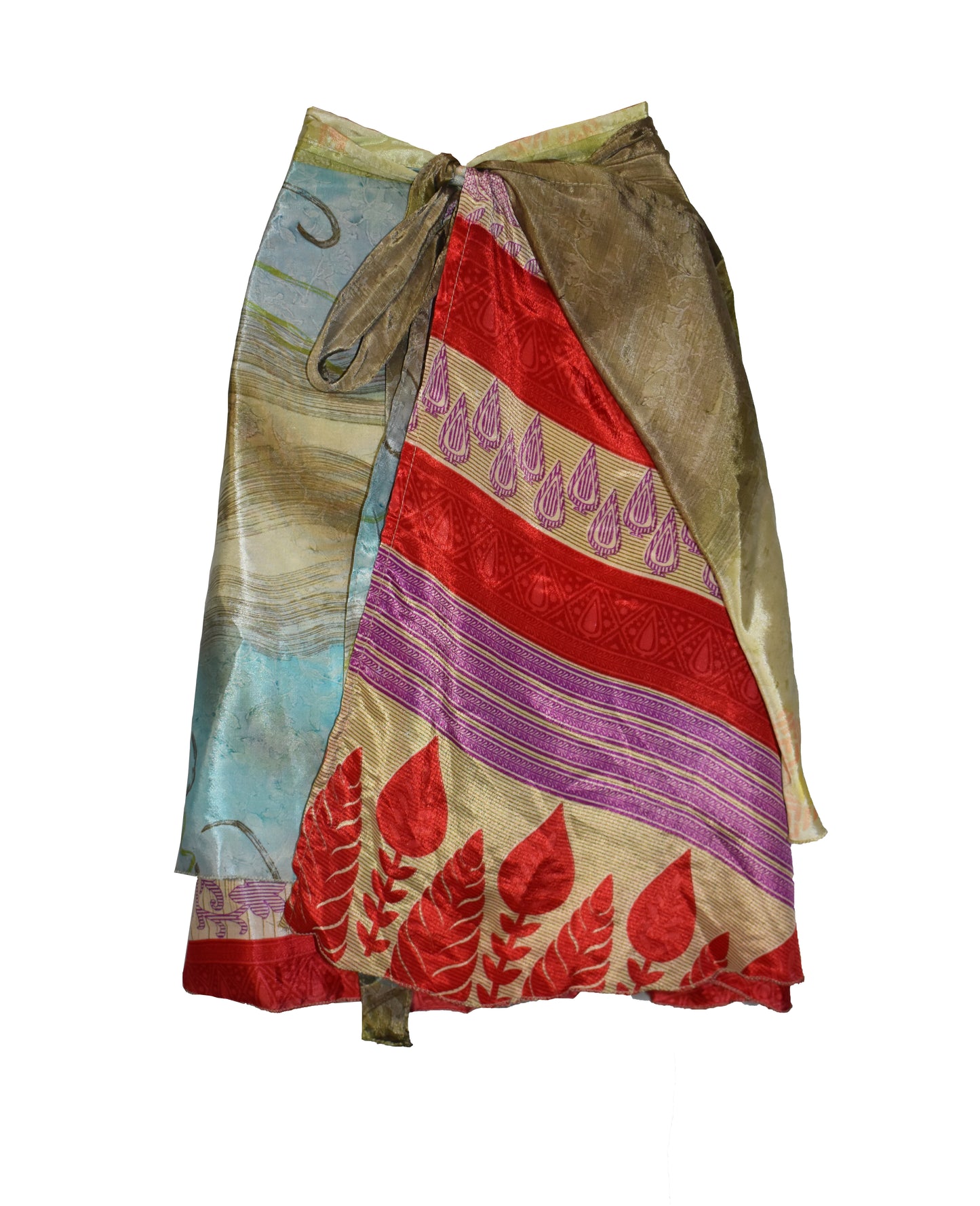 Knee Length Sari Silk Wrap Skirt 48"