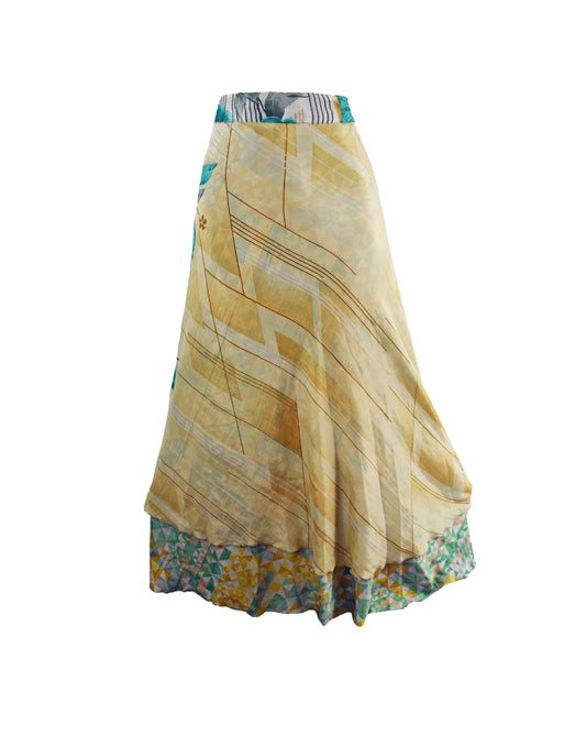 Sari Silk Wrap Skirt 2XL 70"