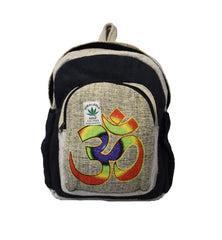 Om Print Cotton & Hemp Back Pack