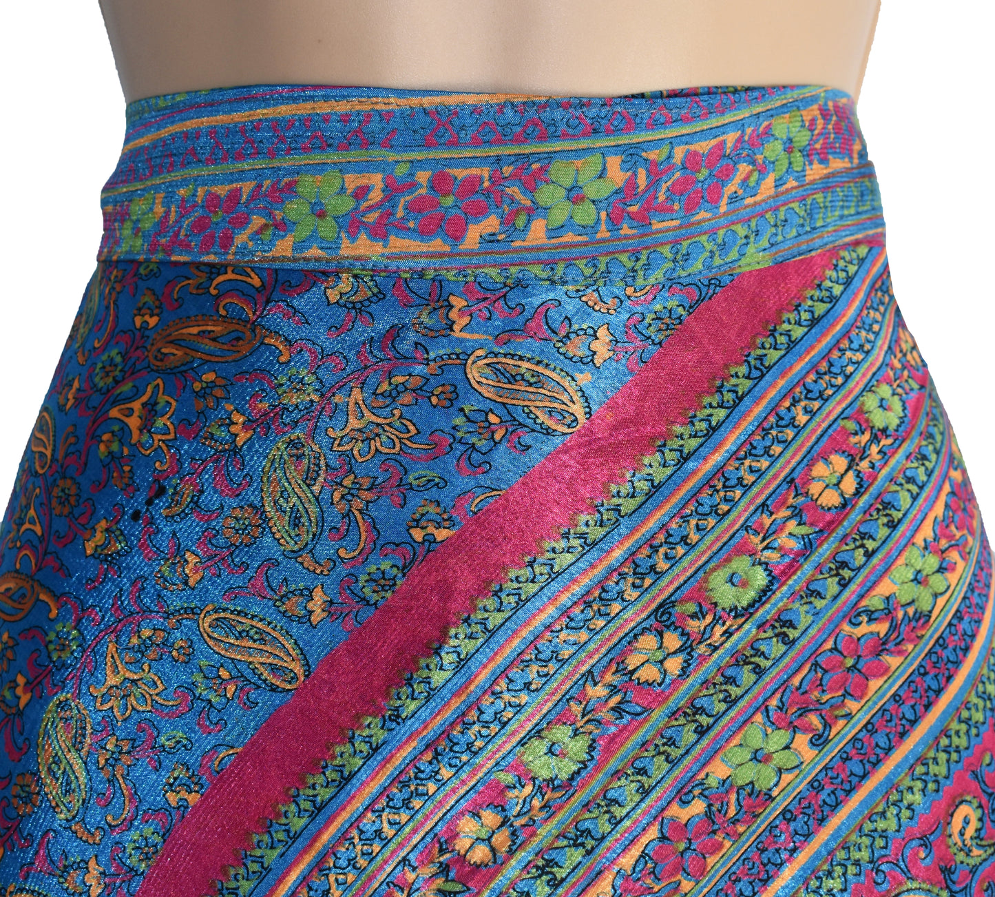 Tea Length Sari Silk Wrap Skirt M 48"