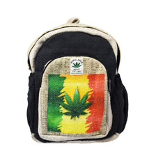 Leaf Print Cotton & Hemp Back Pack