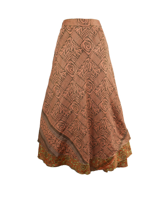 Sari Silk Wrap Skirt M 48"