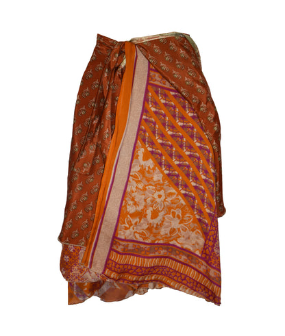 Knee Length Sari Silk Wrap Skirt 48"