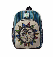Sun & Moon Print Cotton & Hemp Back Pack