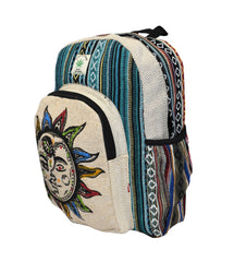 Sun & Moon Print Cotton & Hemp Back Pack