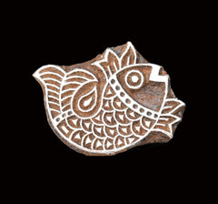 Indian Wood Printing Block -Fish (6.5cm)