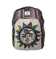 Sun & Moon Print Cotton & Hemp Back Pack