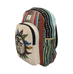 Sun & Moon Print Cotton & Hemp Back Pack