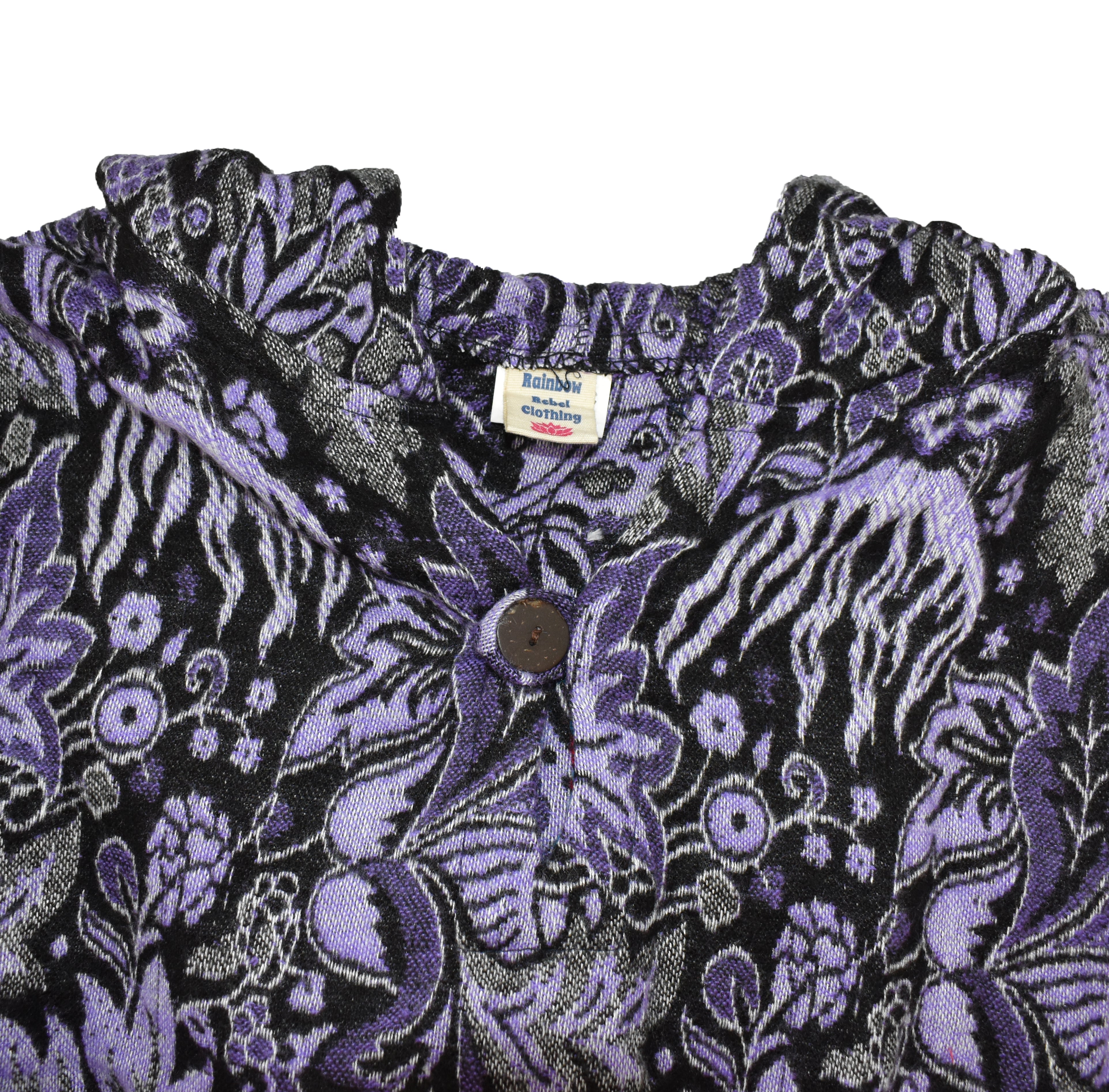 Paisley Flower Pattern Acrylic Fleece Poncho