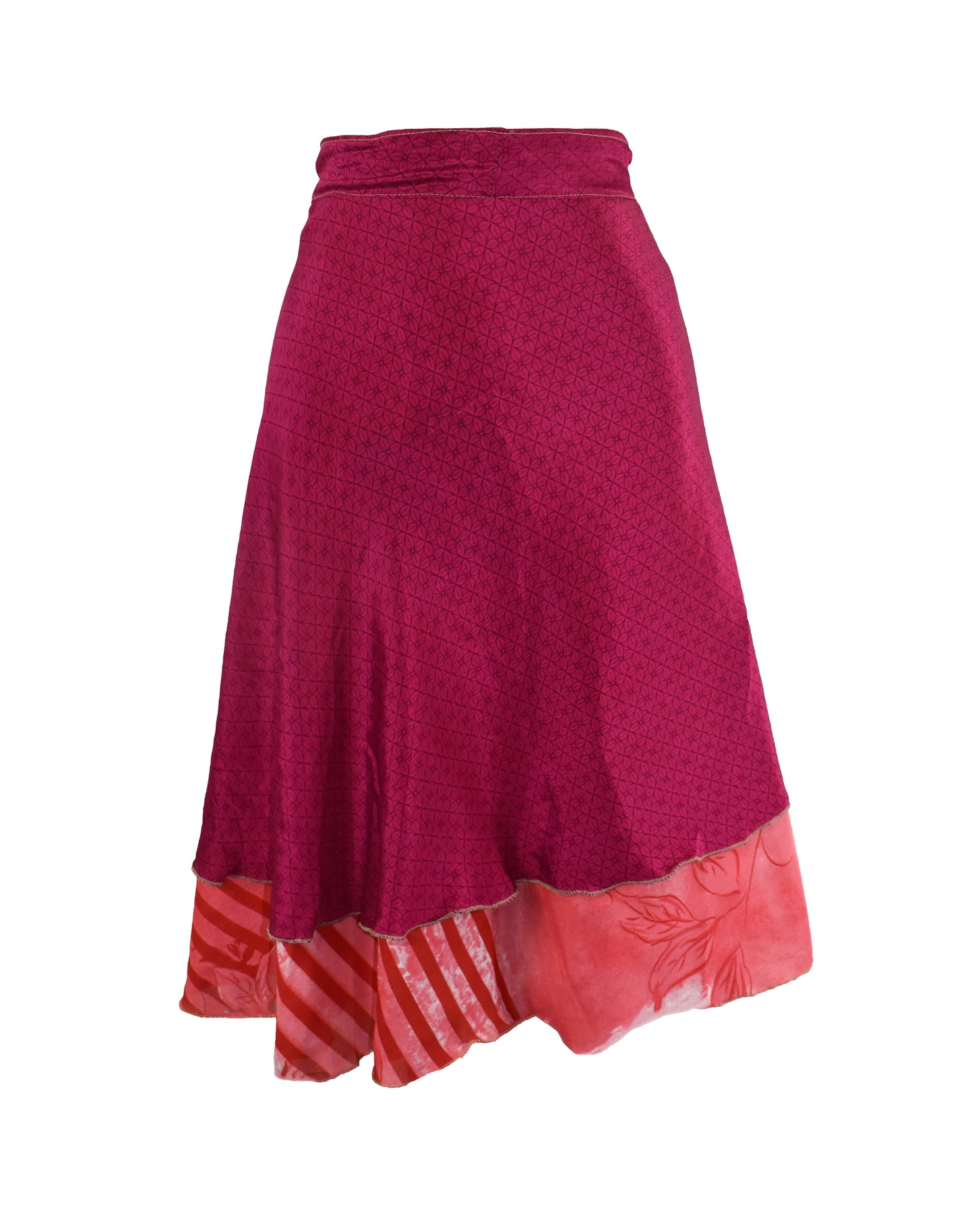 Knee Length Sari Silk Wrap Skirt 48"