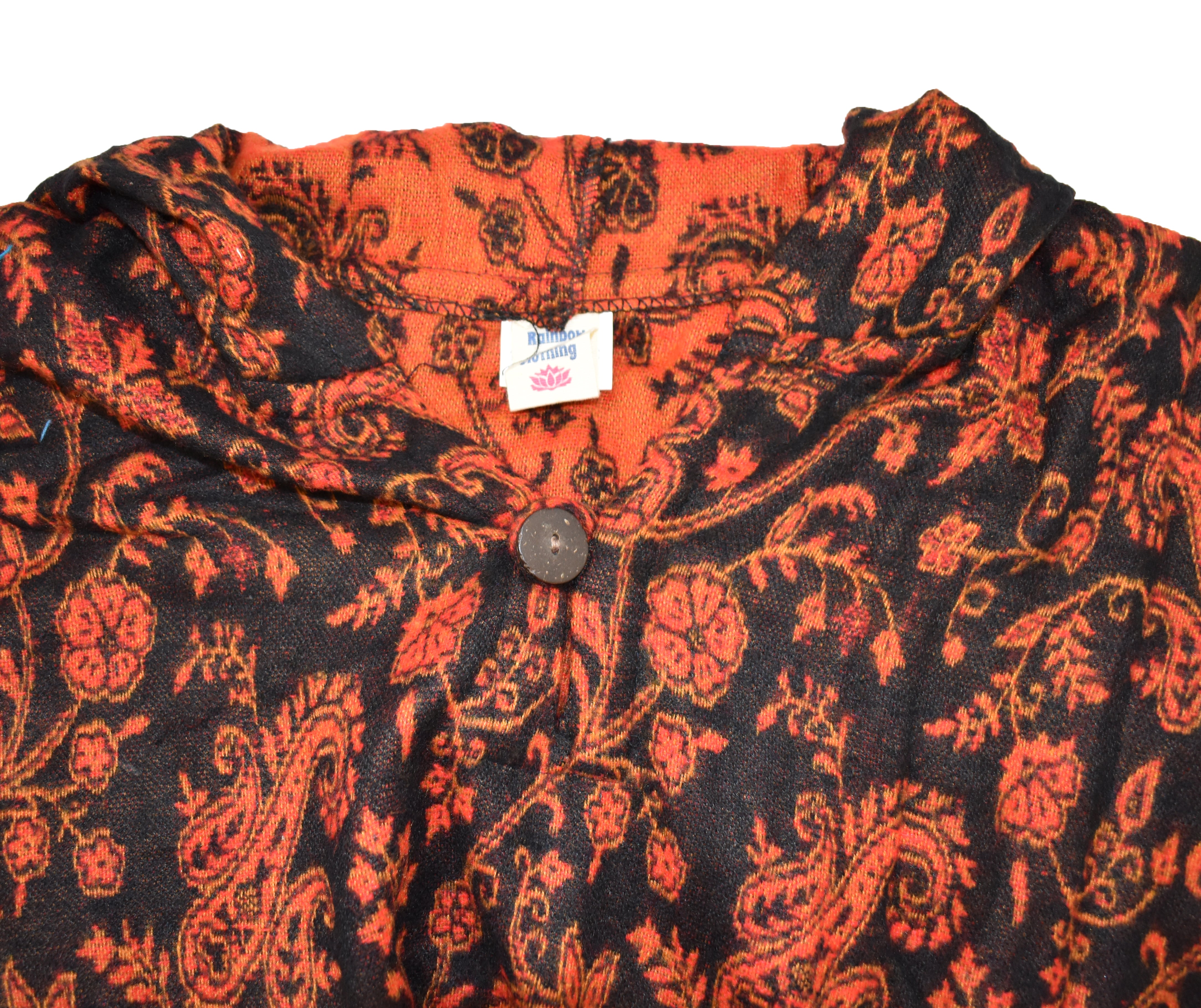 Paisley Flower Pattern Acrylic Fleece Poncho