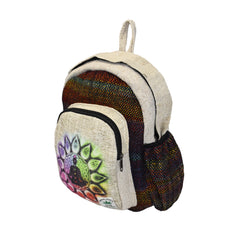 Chakra Lotus Print Cotton & Hemp Back Pack