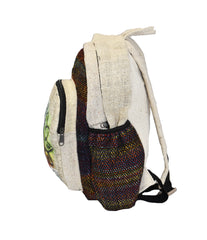 Chakra Lotus Print Cotton & Hemp Back Pack