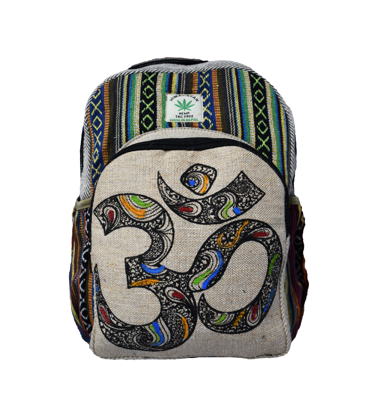 Om Print Cotton & Hemp Back Pack