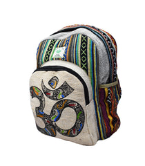Om Print Cotton & Hemp Back Pack