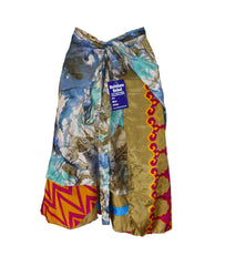 Knee Length Sari Silk Wrap Skirt 70"