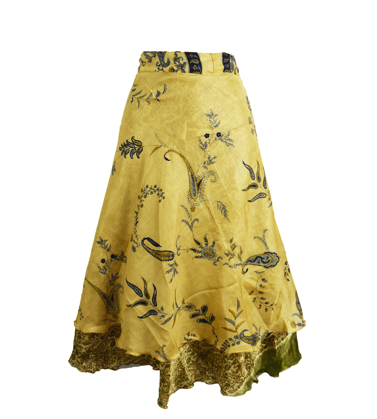 Tea Calf Length Sari Silk Wrap Skirt 60"