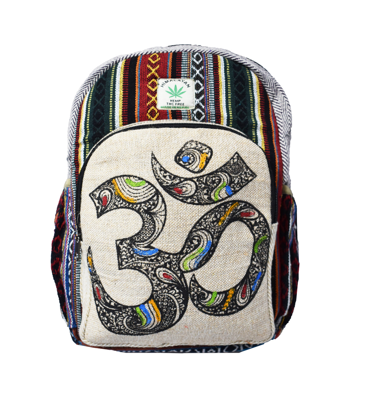 Om Print Cotton & Hemp Back Pack