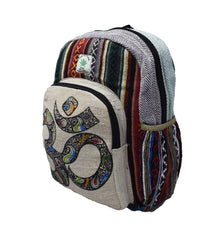 Om Print Cotton & Hemp Back Pack