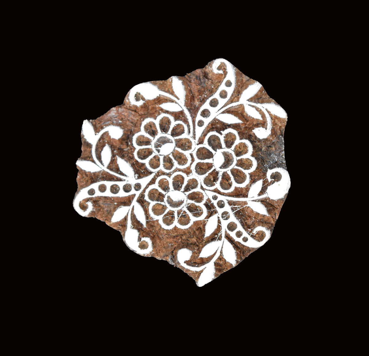 Indian Wood Printing Block - Flower (5cm)
