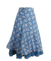 Tea Calf Length Sari Silk Wrap Skirt 48"