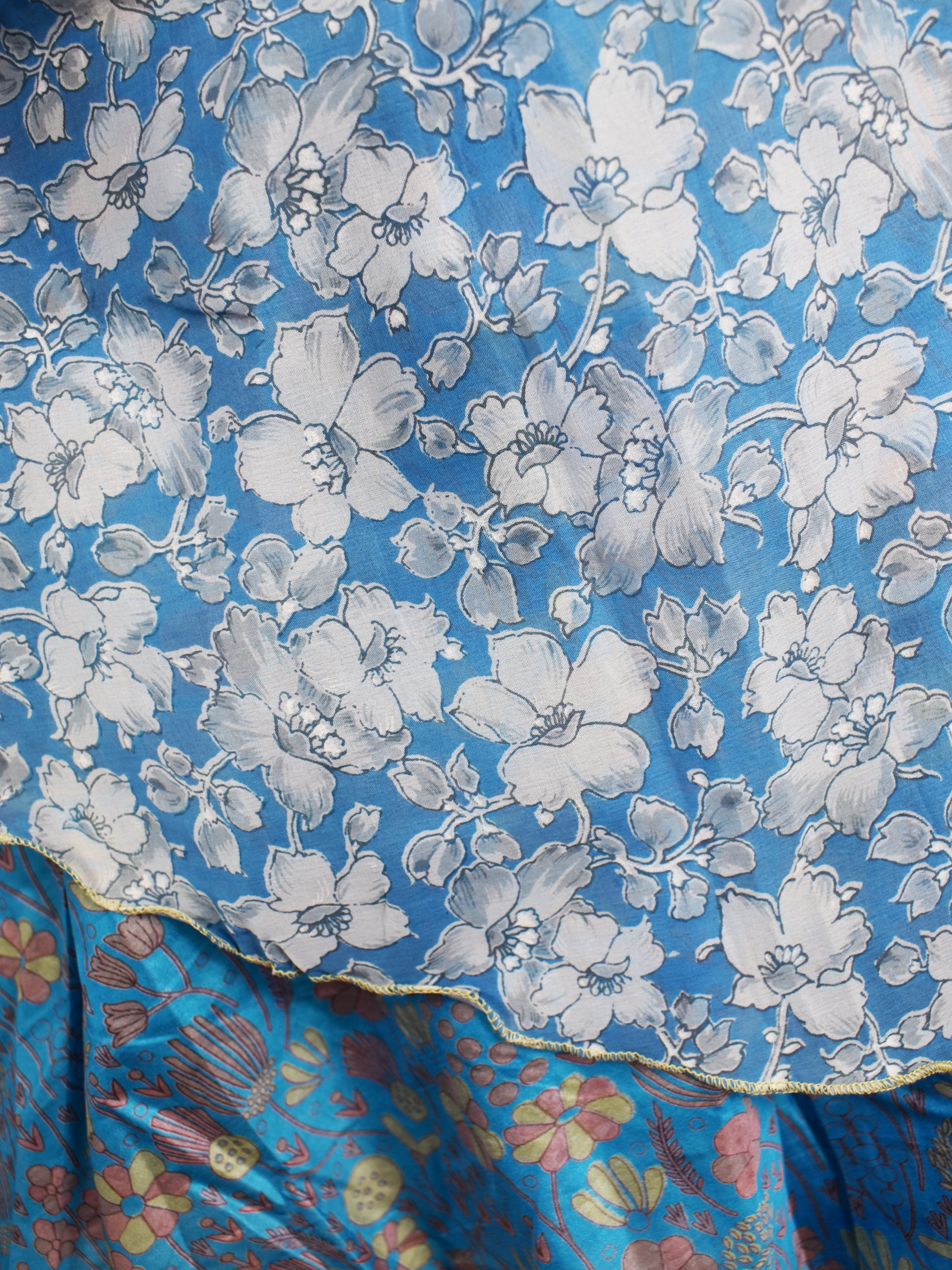 Tea Calf Length Sari Silk Wrap Skirt 48"