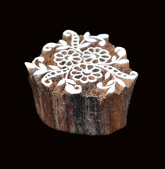 Indian Wood Printing Block - Flower (5cm)
