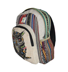 Owl Printed Cotton Back Pack
