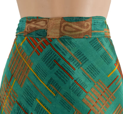 Sari Silk Wrap Skirt XL 66"