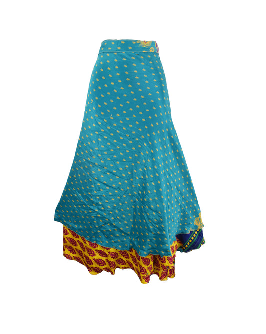 Sari Silk Wrap Skirt 2XL 72"