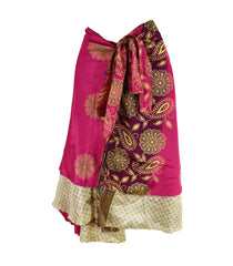 Knee Length Sari Silk Wrap Skirt 70"