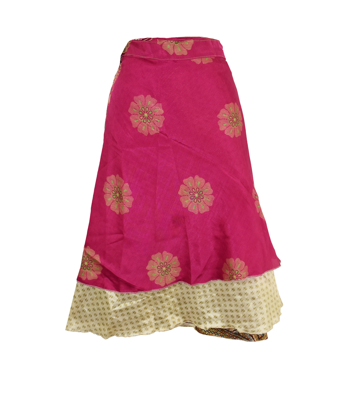 Knee Length Sari Silk Wrap Skirt 70"