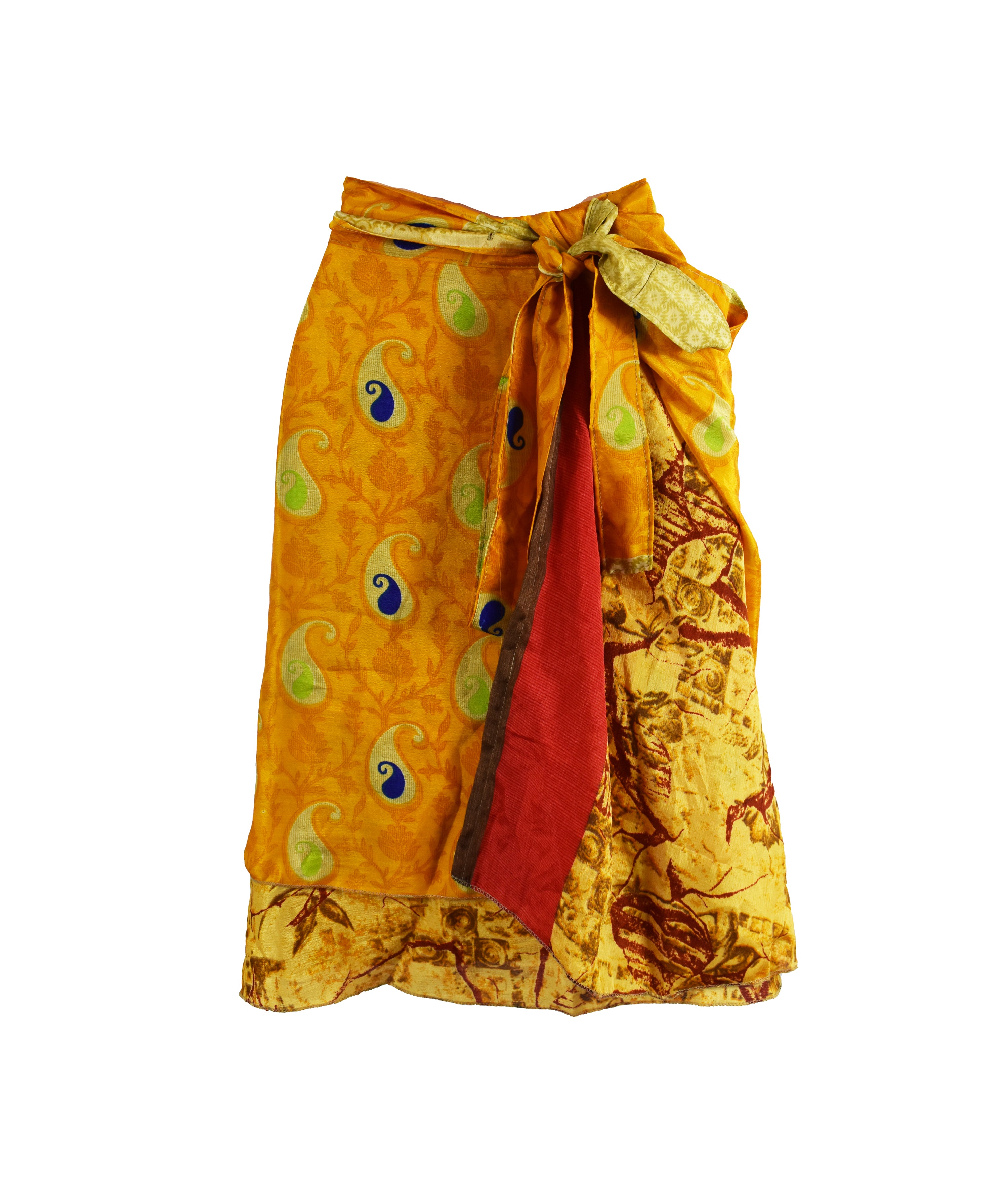 Knee Length Sari Silk Wrap Skirt 48"