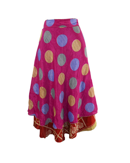 Tea Calf Length Sari Silk Wrap Skirt 48"