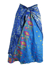 Tea Calf Length Sari Silk Wrap Skirt 46"