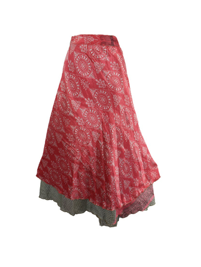 Sari Silk Wrap Skirt XL 66"