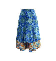 Knee Length Sari Silk Wrap Skirt 48"