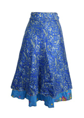 Tea Calf Length Sari Silk Wrap Skirt 46"