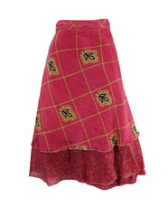 Knee Length Sari Silk Wrap Skirt 70"