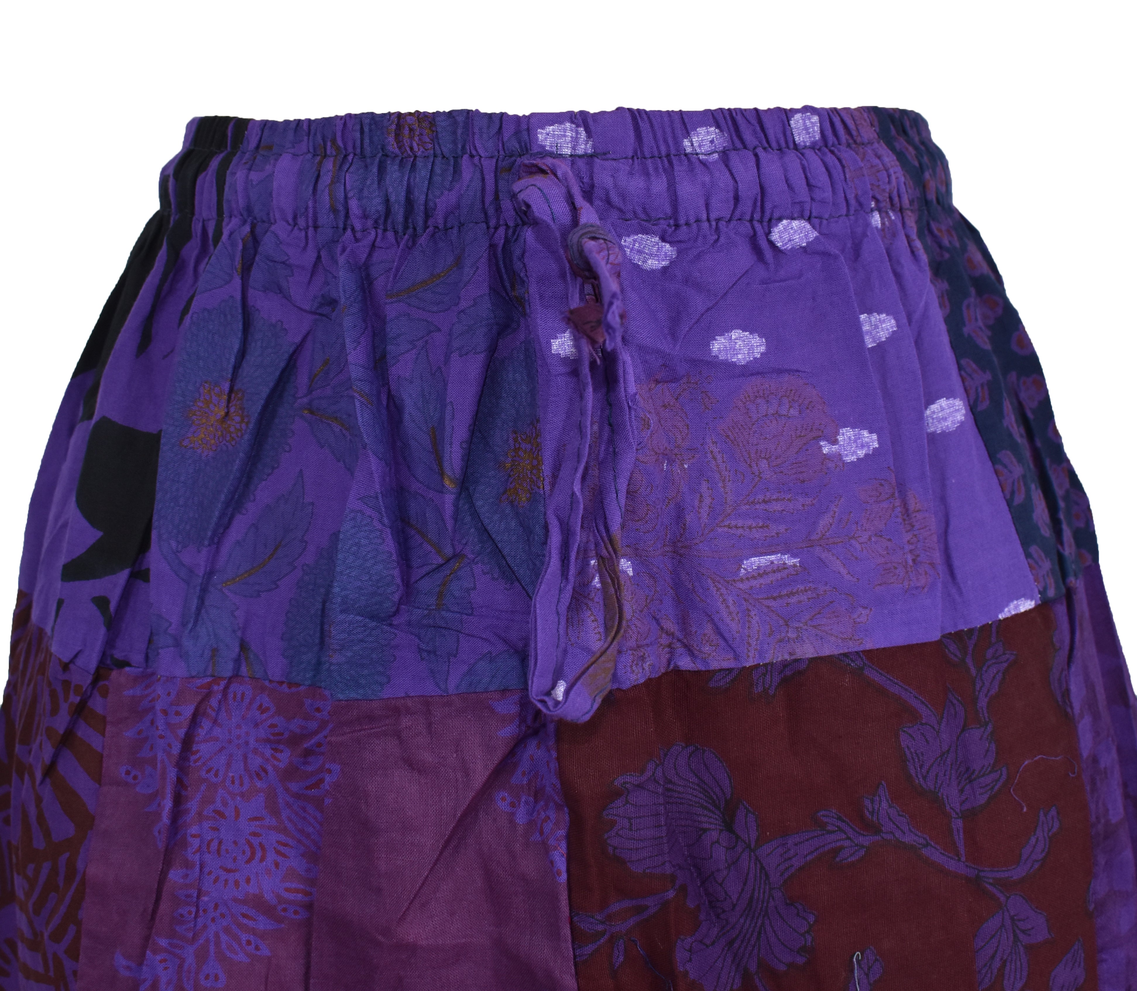 Patchwork Overdyed Cotton Skirt