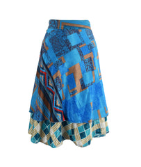 Knee Length Sari Silk Wrap Skirt 48"