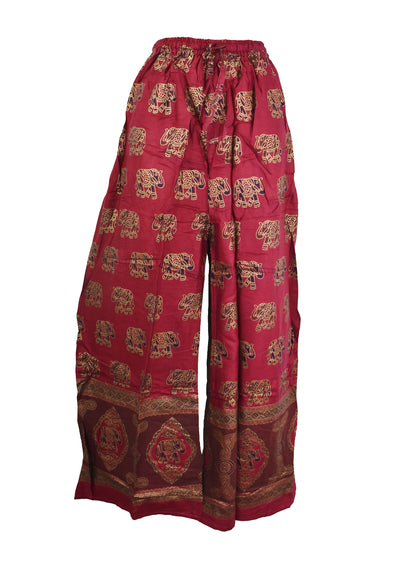 Elephant Print Wide Leg Trouser