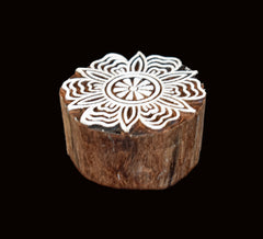 Indian Wood Printing Block - Flower Rose (5.5cm)
