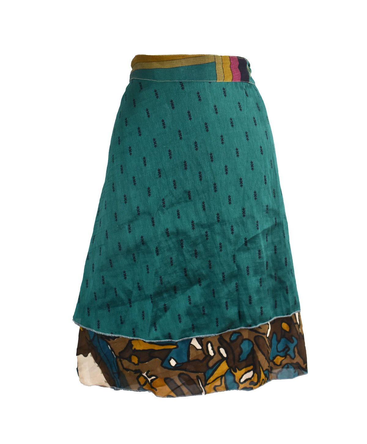 Knee Length Sari Silk Wrap Skirt 48"