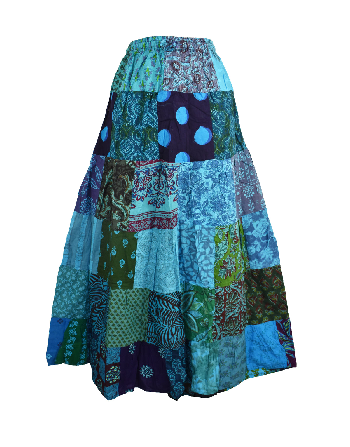 Patchwork Overdyed Cotton Skirt