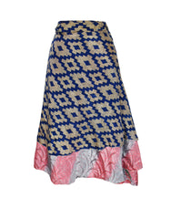 Knee Length Sari Silk Wrap Skirt 72"