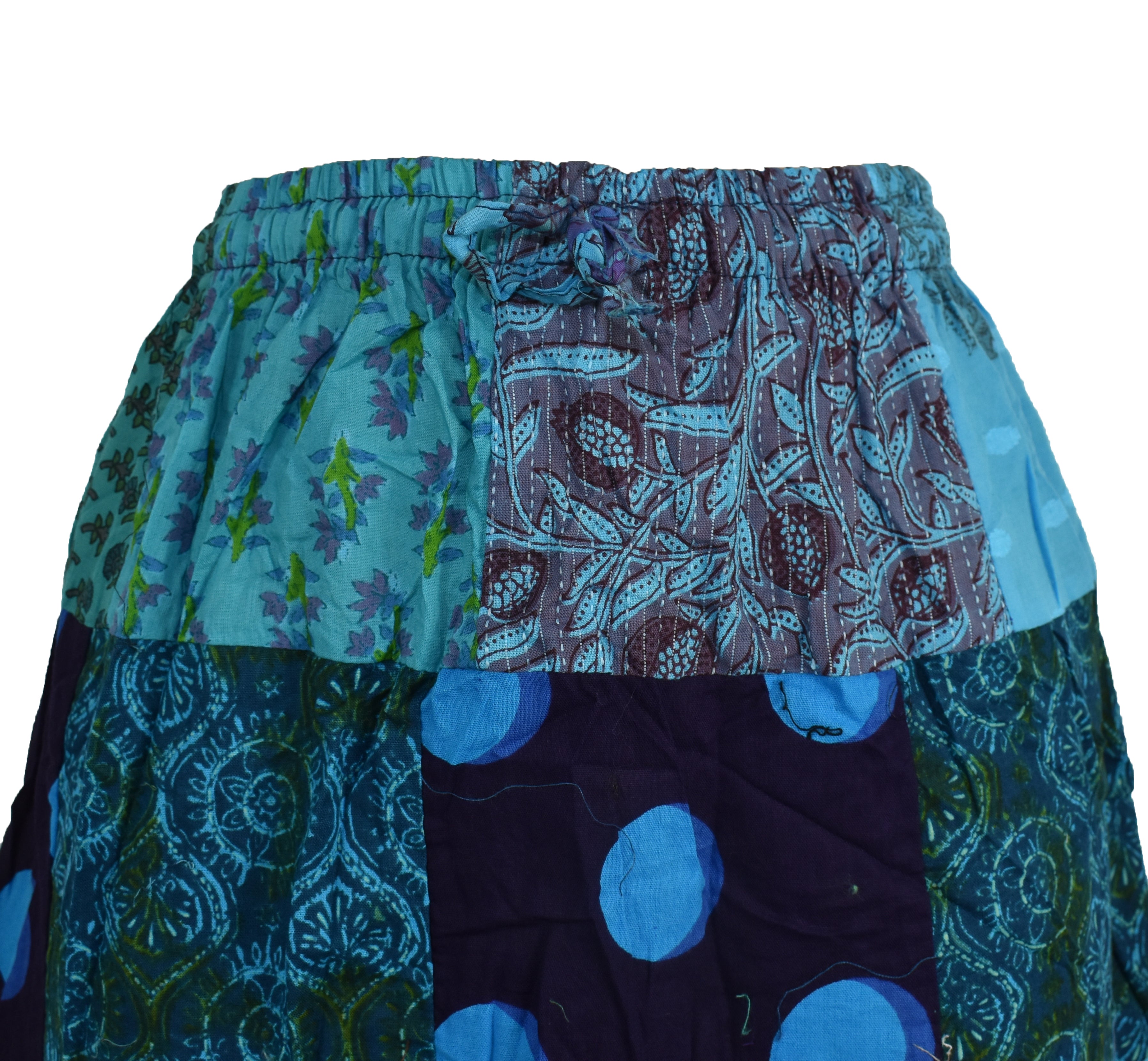 Patchwork Overdyed Cotton Skirt